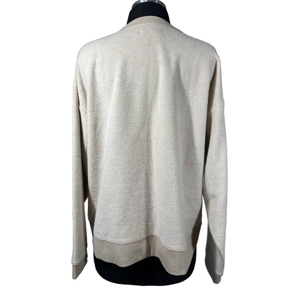 Madewell Resourced Brushed Side Button Oversized Relaxed Fit Sweatshirt Tan M - Picture 10 of 13